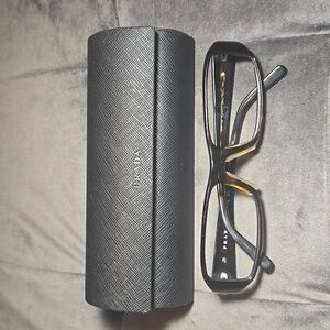 Prada Tortoise Rectangular Eyeglasses with Case